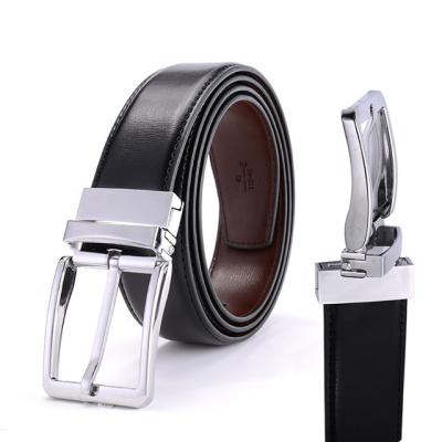 China Pin Buckle Belt Reversible Reversible Double Buckle Mens / Double Side Belt PU Double Colors Custom Strap Business for sale