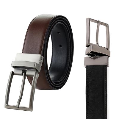 China Business/Fashion/Casual/Custom Belts For Men Logo Genuine Cow Leather Belt Custom Wholesale For Men With Pin Buckle Reversible Belts for sale