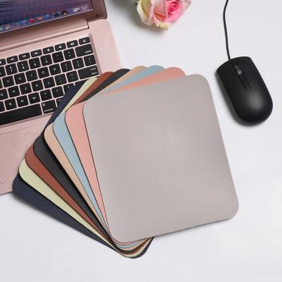 China Custom Leather PASSIONATE Solid Color Rectangle Mousepad Small Computer Desk Laptop Desk Mat for sale