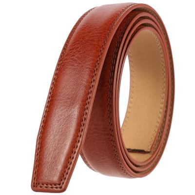 China Genuine Leather Strap Leather Belt No Buckles Belt Strap Replacement High Quality Leather Strap For Cowhide Ratchet Leather Belt No Buckles Strap Belt for sale