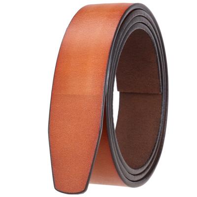 China Hot-selling genuine leather strap leather belt without buckles belt strap without ratchet belt without buckles strap belt for sale