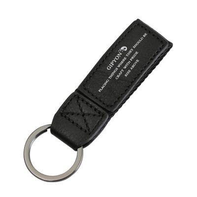 China Custom Colored Braided Genuine Leather Car Key Chains Key Holder With Alloy Key Fob for sale