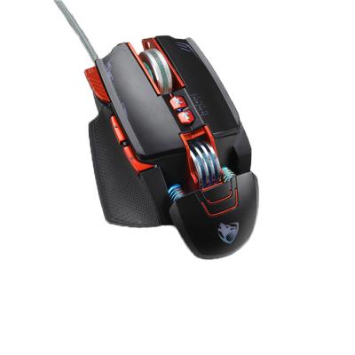 China Four-color Breathing New Lightweight 3 Button Metal Ergonomic Chromatic Usb Wired Gaming Mouse for sale