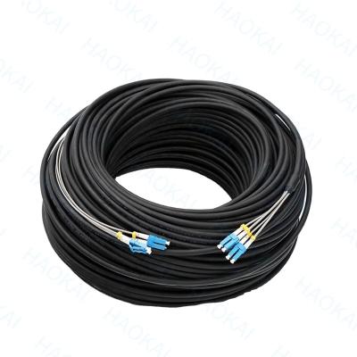 China FTTH FTTB FTTX Network Haokai LC Fiber Optic Patch Tie Ftth Cable LC-SC Drop Patch Cord Single Mode G657A/G652 1-4 Core SC FC LC APC UPC LSZH/PVC for sale