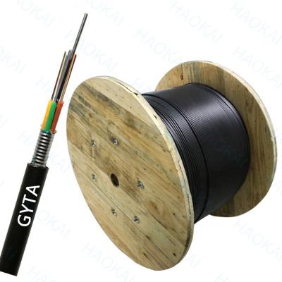 China Outdoor FTTH FTTB FTTX Network Mental Double Sheath Outdoor 4 Core Stranded Armored Underground Loose Tube Fiber Optic Cable GYTA53 for sale