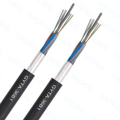 China Outdoor Direct Buried Armored Fiber Optic Cable GYTY53 GYTA53 GYFTY53 Network Double Jacket FTTH FTTB FTTX Underground Double Sheath Steel Tape for sale