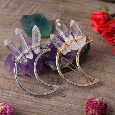 China Natural Hair Accessories Bobby Pin Crystal Point Beads Wire Wrapped Jewelry for sale