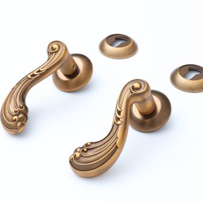 China Contemporary Chinese Gold Stainless Steel Metal Antique Brass Door Handles Locks for sale