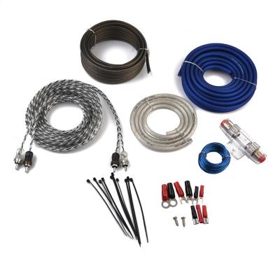 China Measure PS-K2 4 Amp Installation Wiring Kit Cables Fitted with Matt Blue car audio and Matt Car Power Audio Amplifier for sale