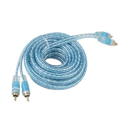 China Multimedia PS-R1, 2 Channels 1M/2M/3M/5M Blue ALUMINUM Foil RCA Cables Interconnect Cable Audio/Video Cable For Car Audio for sale