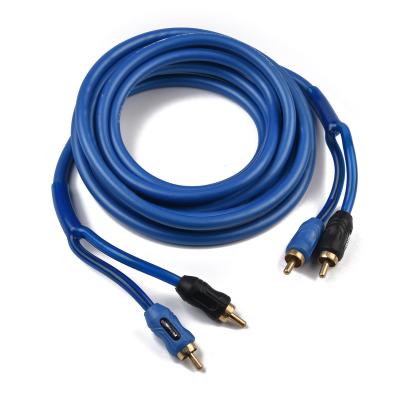 China Multimedia PS-R6, Shinny Blue Plastic LOGO Split Badge On Plugs RCA Cables Interconnect Cable Audio / Video Cable For Car Audio for sale