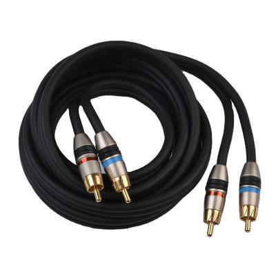 China PS-R10 Multimedia, Black Color METAL RCA Plugs With Rings Cable Interconnect Cable Audio/Video Cable For Car Audio for sale