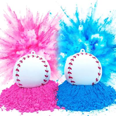 China Powder Gender Reveal Baseball Set of 2 Pink and Sparkling Blue Surprise for Boy or Girl Party Baby Announcement for sale