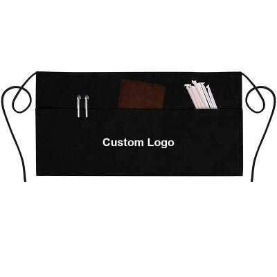 China Durable Wholesale Cheap Price Kitchen Apron Half Length Waist Apron Restaurant Waitress for sale