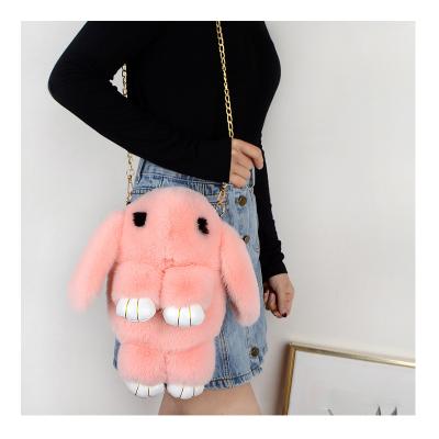 China Cute Decompression Rabbit Cartoon School Bags Eco-friendly Mini Shoulder Bags Soft Plush Bunny Easter Bags For Children for sale