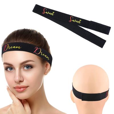 China Logo Adjustable Straps Elastic Band Edge Band Sporty Wig Grip Headband Elastic Wigs Edges Band For Wig for sale