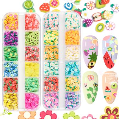 China Finger Nail Art Wholesale 2021 New Fruit Animal Soft Nail Art Flower Pottery Decorations DIY Nail Art Supplies for sale