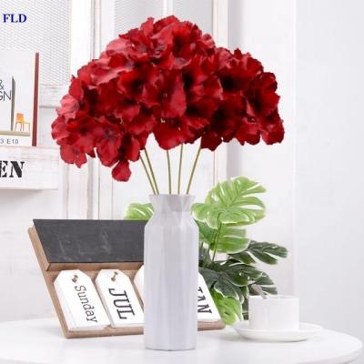 China Europe Fuleide Floral Decor Flowers Artificial Hydrangea 5 Heads Artificial Decorative Silk Flower Hydrangea Wedding for sale