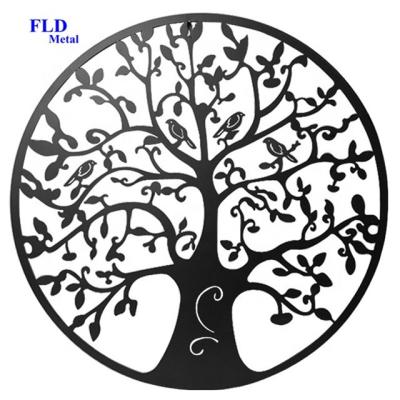 China Europe dropshipping laser cut metal monogram deer and tree of life monogram metal wall art decor for Christmas for sale