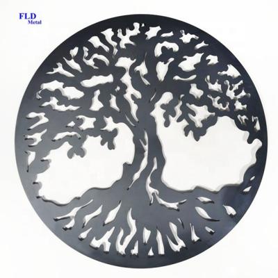 China Home Decor / Metal Wall DÃ © Monogram Artwork Metal Wall Cor Powder Coating Black Tree of Life Indoor Outdoor Outdoor for sale