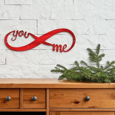 China Europe Fuleide metal wall decor infinity heart metal wall art dropshipping for living room with custom name for sale