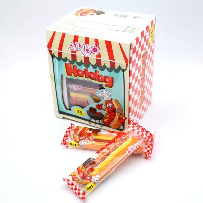 China Normal OEM  Halal Gummy Candy Gummy hotdog Soft Candy Fruity sweets candy factory for sale