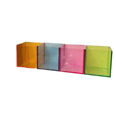 China CIS CLASSIC color DIY transparent acrylic desktop storage box can be kitchen storage box dormitory mask storage stack basket for sale