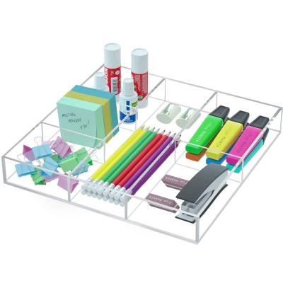 China Drawer Organizer Clear Desk Makeup Drawer Storage Tray Acrylic Organizer for Kitchen Bathroom Office for sale