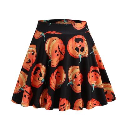 China Breathable Halloween Ladies Skirts Lady Sexy Colorful Mini Pleated Skirts Y2K Cartoon Printing Fashionable High Waist Skirt for sale