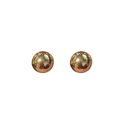 China Trendy Women Mirror Ear Stud Women's Spherical Metallic Earrings Simple Design Stud Earrings Made in China for sale