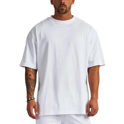 China New Design Anti-Shrink Quality Luxury Quality Cotton Loose Fit Little Drop Shoulder Custom White Men's Oversized T-Shirt for sale