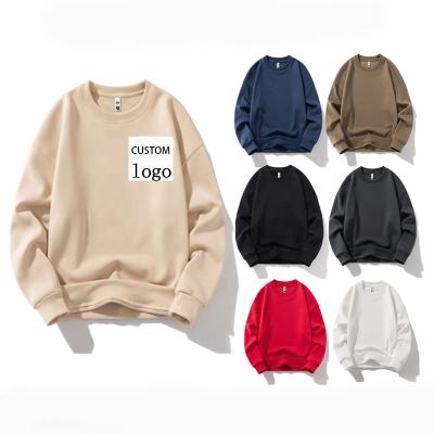 China Custom Logo Crewneck Sweatshirts Autumn New Solid Color Unisex Anti-wrinkle Oversized Pullover Sweatshirts Wholesale for sale