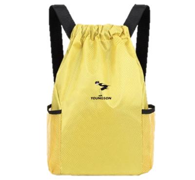 China Suction Rope Shoulder Strap Design Logo Printed Sports Waterproof Drawstring Backpack *sturdy bag for sale