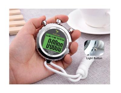 China Silver EL Backlight Mode Color EL Backlight Function Light Button Stopwatch for sale