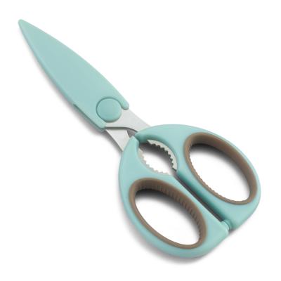 China Morden Hot Sales Universal Stainless Steel Scissors With Safe Cover For Kitchen Scissors for sale