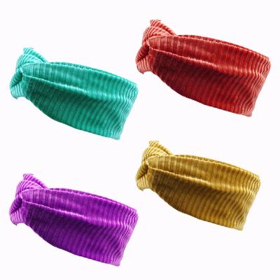 China Soft Women Sporty Hair Fashion Velvet Headwrap Accessories Women Tie Up Velvet Headband for sale