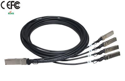 China QSFP aan SFP-het Koperkabel van de doorbraakkabel DAC qsfp-4sfp10g-CU1M Twinax Te koop