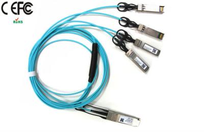 Cina GBP QSFP del cavo 40 di sblocco di QSFP-4X10G-AOC1M QSFP+ al cavo a fibre ottiche OM3 di SFP+ in vendita