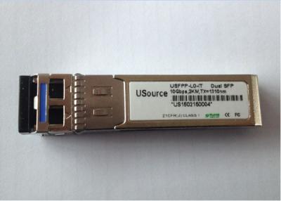 China Transceptor óptico industrial 1310nm 2km 10GbE da temperatura SFP+ à venda