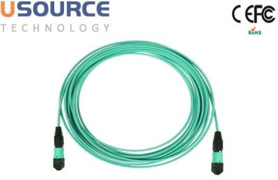 China 12 Fiber MPO - MPO OM3 OM4  Trunk Cable For 40G QSFP+ SR4 Application for sale