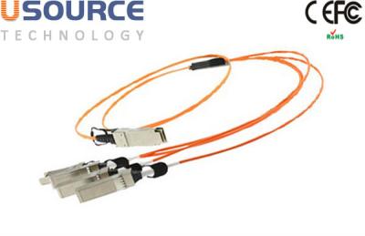 中国 電気通信は 4x10G SFP+ のブレイクアウト AOC 繊維の光ケーブルにホットプラグ対応 40G QSFP を等級別にします 販売のため