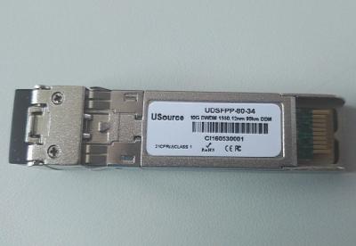 China Kanaal 34 1550.12nm 80KM 10G CISCO Compatibele SFP+ DWDM Zendontvanger Te koop