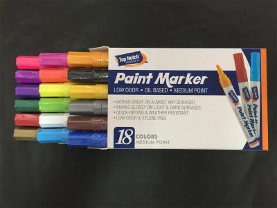 China 18 Colors Paint Marker Pen Set Fine Paint Oil Based Art Pen New With Paper Box for sale