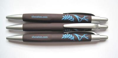 China rubber sprayed Sheraton hotel plastic ball pen for sale