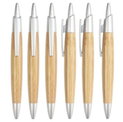 China Eco friendly promotional custom wooden Bamboo ball pen for sale