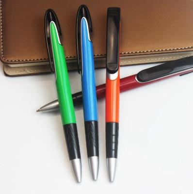 China Promotional Custom Logo Advertisting Plastic ABS Ball point pen with Rubber Grip for sale