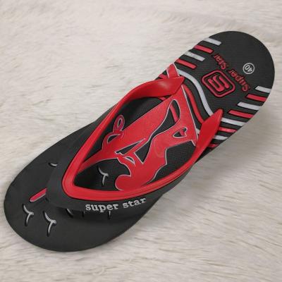 China Flip Flops Wholesale PVC EVA Printed Flip Flops Beach Slippers For Men Size40-44# for sale