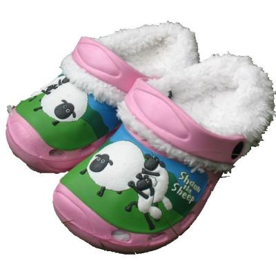 China Wholesale Flat Slippers EVA Clogs For Kids Winter Slippers Cotton Fabric for sale