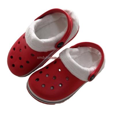 China Round EVA Clogs Cotton Slippers Parent-child Shoes Winter Slippers For Kids for sale