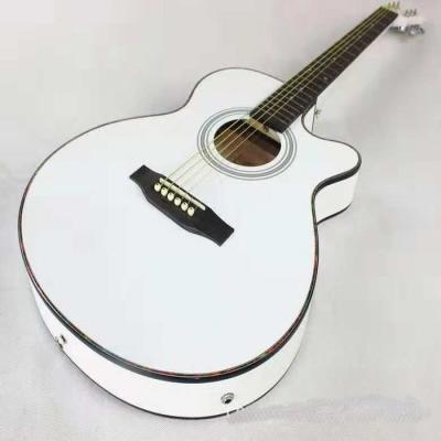 China Excellent 40 Inch Practice Guitar Chrome Basswood Public White Top Popular Classical Guitar Student Guitar Musical Instrument for sale